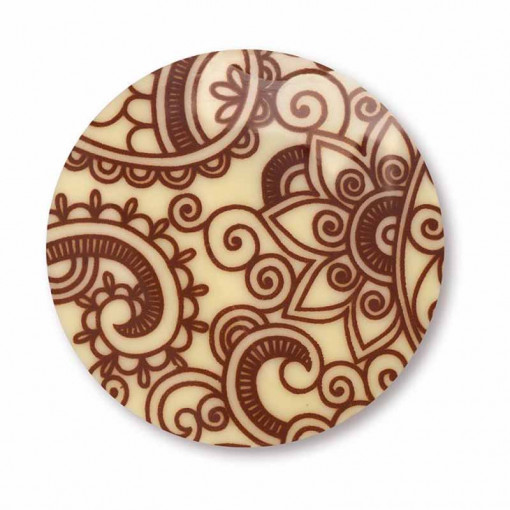 Chocolate Decoration - Circles floral pattern Ø 2.5 - 5 cm, 5 sizes, 150 pieces