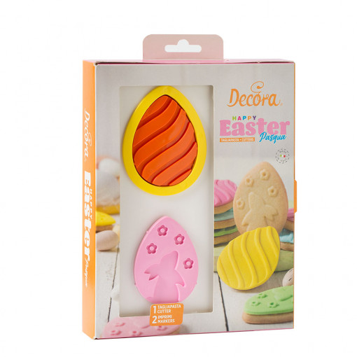 Cutter + Plastic Marker Egg / Paste 8 x 5.5 x H 2.2 cm, Set 3 pcs