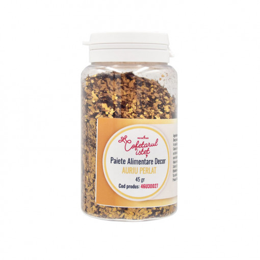 Decor Food Paste Flakes Gold Pearlescent Azo Free, 45 gr