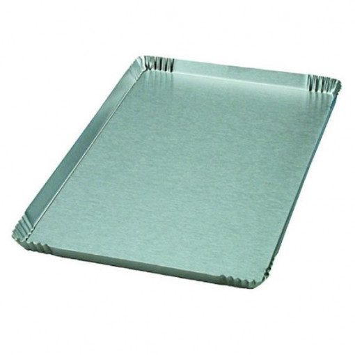 Eloxat aluminium presentation tray, 4 edges, 37.5 x 24.5 x H 2 cm