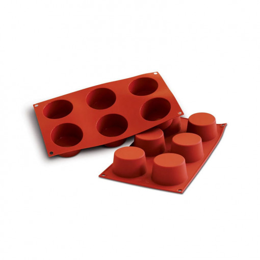 Medium silicone muffin tin Ø 6.8 x H 3.8 cm, 6 cavities, 119 ml