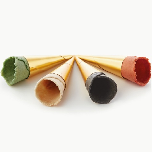 Mini Assorted Waffle Cones Assorted 4 Flavours, Manson Paper, 7.5 x 2.5 cm, Massdeu, 180 pcs - Img 1