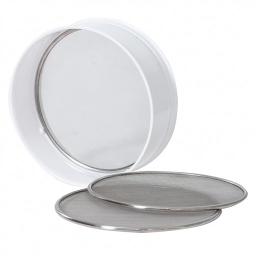 Műanyag szita 3 cserélhető rozsdamentes acél ráccsal, R20xH7cm, 4 db-os készlet