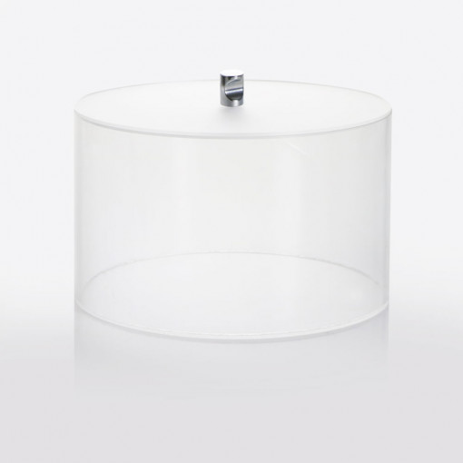 Multipurpose Box with Removable Lid, Transparent Plexiglas, Ø 18 x H 15 cm