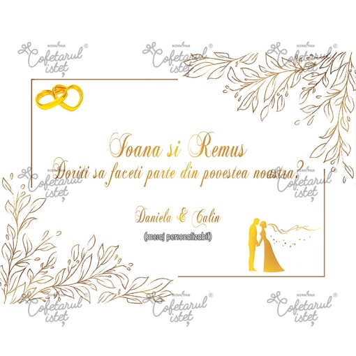 Personalised Printed Waffle Personalised Pattern 3 Wedding/Wedding, A4 - Confectioner Istet