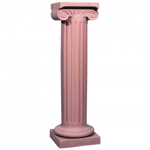 Pink Imitation Travertine Column, Plastic, 30 x 30 x H 100 cm