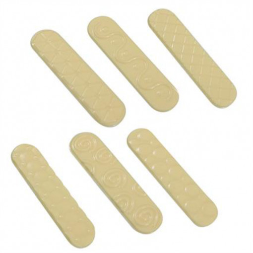 Plastic Chocolate Decor Moulds for Eclair Mignon, Set of 6 pcs, 72 Decorations