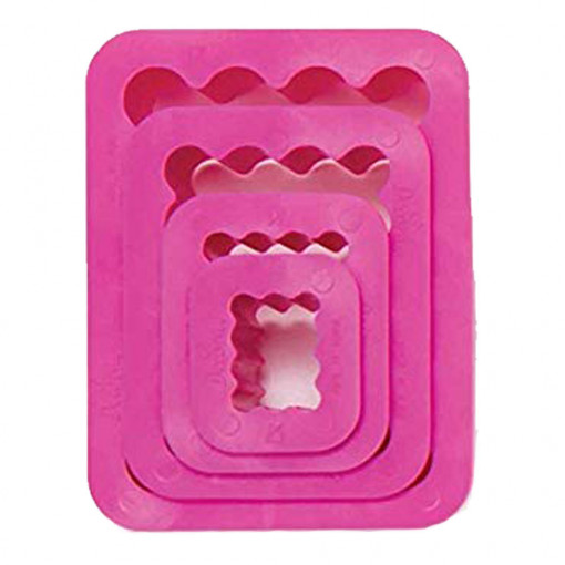 Plastic Rectangular Cutters, Rectangular Plastic, R1.5-7.5xH2.2cm, Set 4 pcs