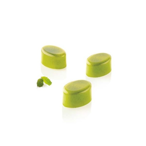 Polycarbonate mould 24 Praline Oval, 3.3 x 2.3 x H 1.5 cm, 17.5 x 27.5 cm (CH014), 8.5 ml