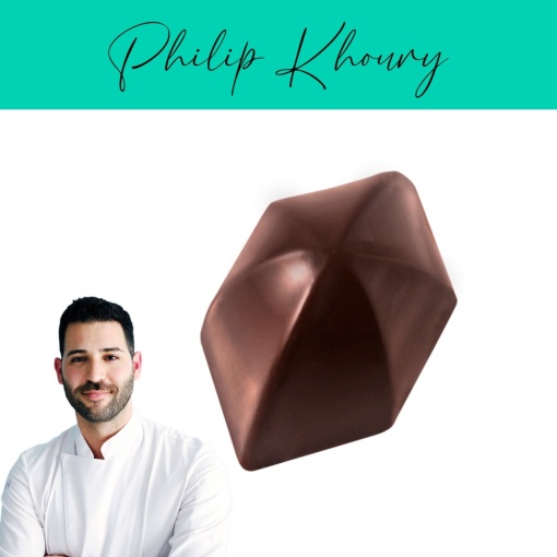 Polycarbonate mould 25 Chocolate Pralines Model VIP Pod, 4 x 2.4 x H 1.9 cm, 9.2 gr