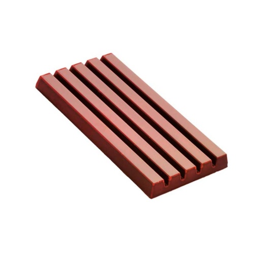 Polycarbonate mould 3 bars Chocolate Log 100 gr, 17.5 x 27.5 x H 2.6 cm, 103 gr