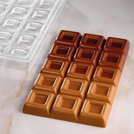Polycarbonate mould Maxi Choco range by Davide Comaschi 25 x 15 x H 2 cm, 600 g, 1 cavity