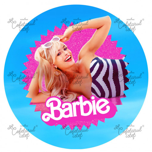 Printed Sugar Paste Barbie Model 2, Ø 20 cm - Confectioner Istet