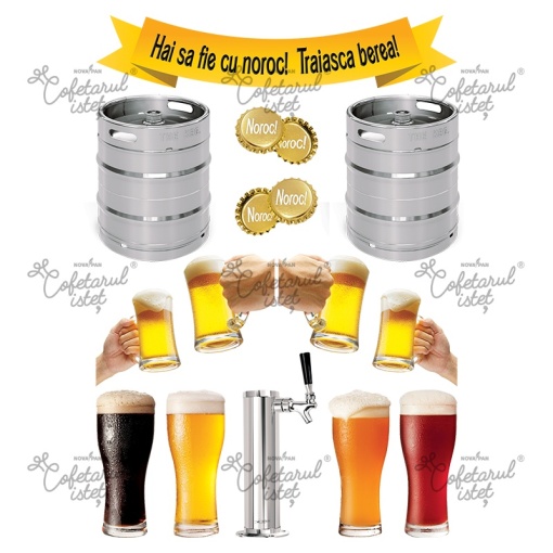 Printed Sugar Paste For Him Model 17 Beer, 14 Decorations 4.5 - 19 cm, A4 - Confectioner Istet