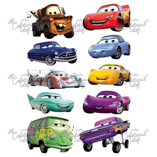 Printed waffle Cars Model 2, 10 decorations 8 - 11 cm cm, A4 - Confectioner Istet