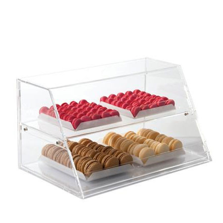Serving or Buffet Bench with 2 Shelves, Transparent Plexiglas, 49.5 x 31 x H 27 cm