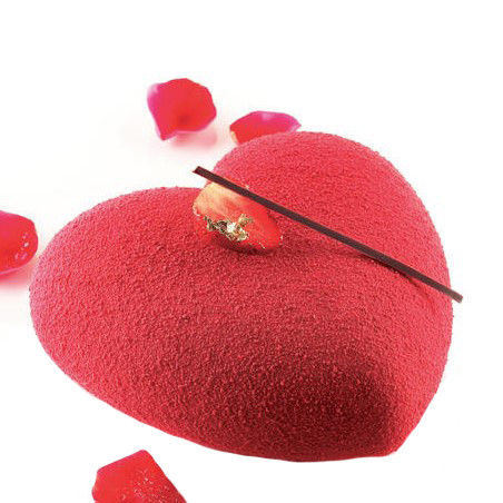 Silicon Cake Tin Heart 3D Amore + Cutter, 14.2 x 13.7 x H 5 cm