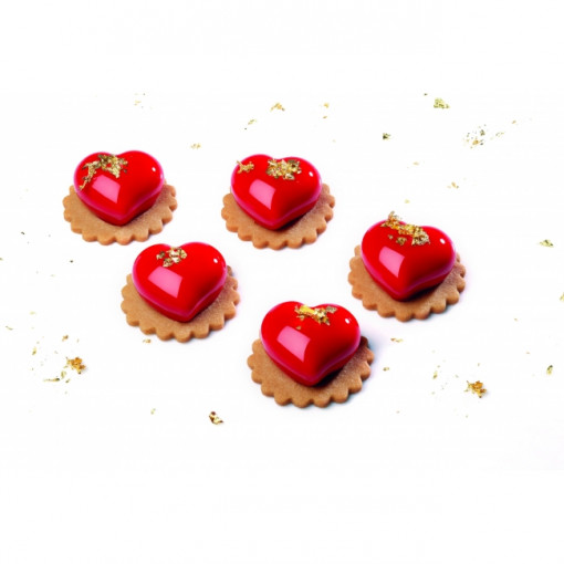 Silicon Passion Heart mould, Mignon 4 x 3 x h 2 cm, 18 ml, 30 cavities