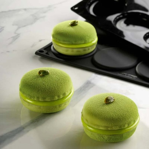 Silicone Macaroons Single Portion Mould Kit 2 x 8 cavities, Ø 7 x H 3.5 cm, 110 ml