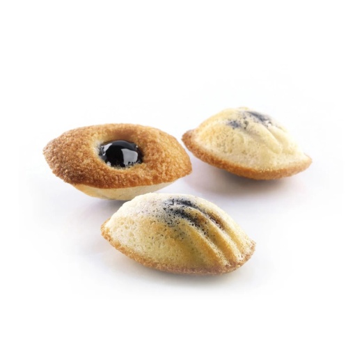 Silicone Mini Madeleine Single Serving Silicone Tin 7.7 x 4.45 x H 1.8 cm, 44 cavities, 32 ml (SQ005)