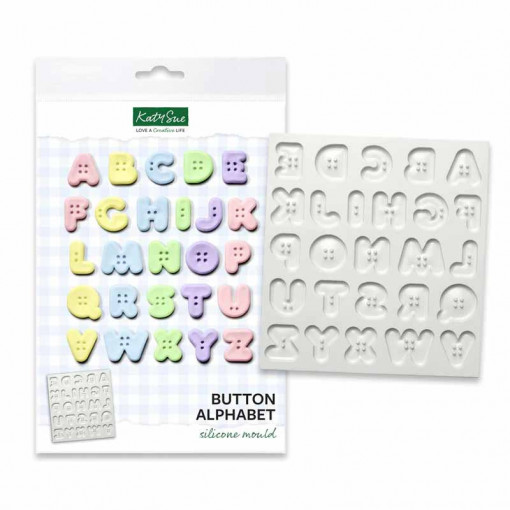 Silicone moulding Alphabet Style Alphabet buttons, H 2.2 cm