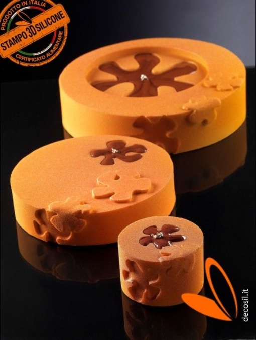 Silicone Moulding Decor Modern - Negative, Ø 3.5 x H 0.3 cm, Set of 3 pcs