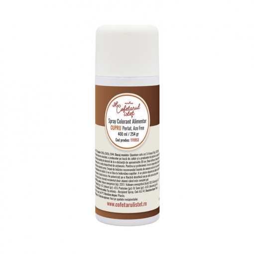 SPRAY Arama/Pearl Copper - мастноразтворим хранителен оцветител 400 ml, без азотни съединения