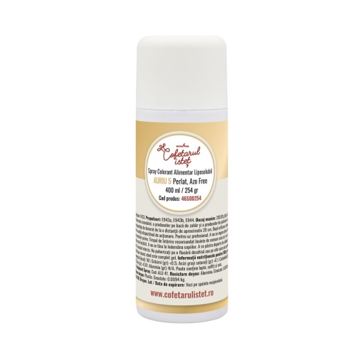 SPRAY Golden 5 Pearl - хранителен оцветител 400 мл, без азотни съединения - Img 1
