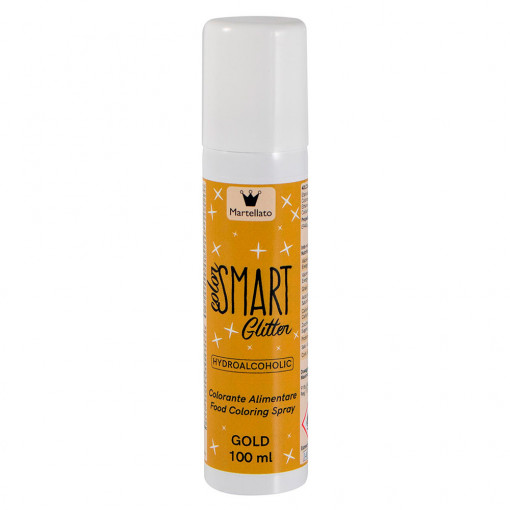 SPRAY Golden Glitter - мастноразтворим хранителен оцветител, 100 ml - не съдържа азотни съединения
