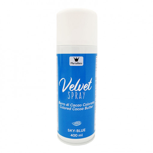 SPRAY VELVET - хранителен оцветител в синьо без Е171, 400 ml - не съдържа азотни съединения
