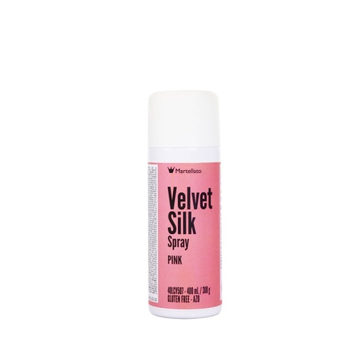 SPRAY VELVET VELVET Silk - оцветител за храни в розово, 400 ml