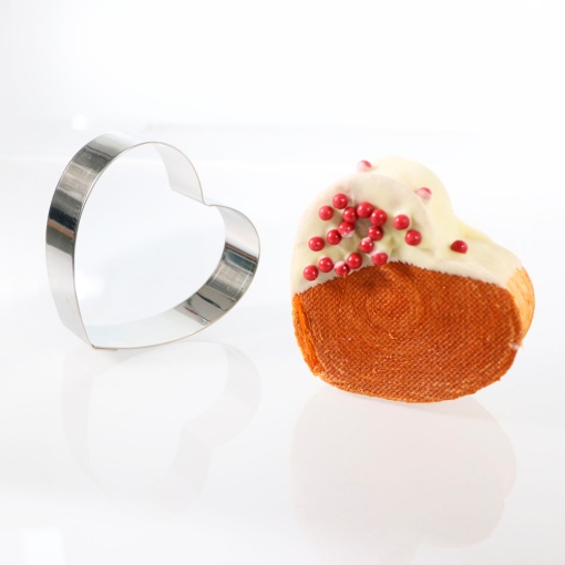 Stainless steel New York Roll Heart, 10 x 10.7 x H 3.5 cm