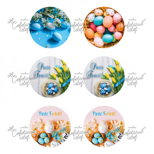 Sugar Paste Paste Model 8, 6 Decorations Ø 8 cm, A4 - Confectioner Istet
