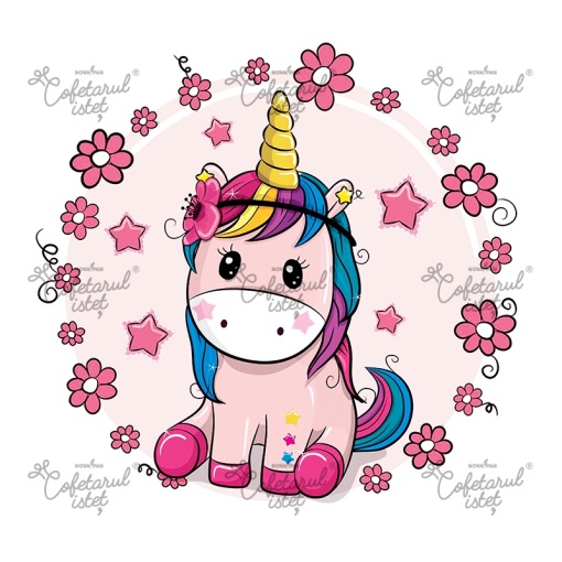 Sugar Paste printed Unicorn Model 15, Ø 20 cm - Confectioner Istet