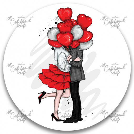 Sugar Paste printed Valentine's Day Model 5, Ø 20 - Confectioner Istet