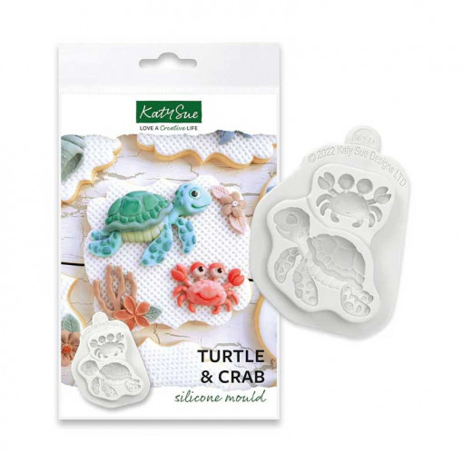 Tortoise and Crab Silicon Mullage, 2 Subjects Ø 3.6 and 6.5cm