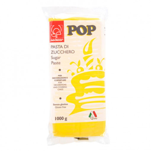 Yellow Pop Sugar Paste, Coating and Decorations, 1 Kg Modecor