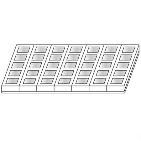 Квадратни монопорции 6 x 6 x H 4 cm - комплект от 7 форми 35 продукта, тава 60 x 40 cm