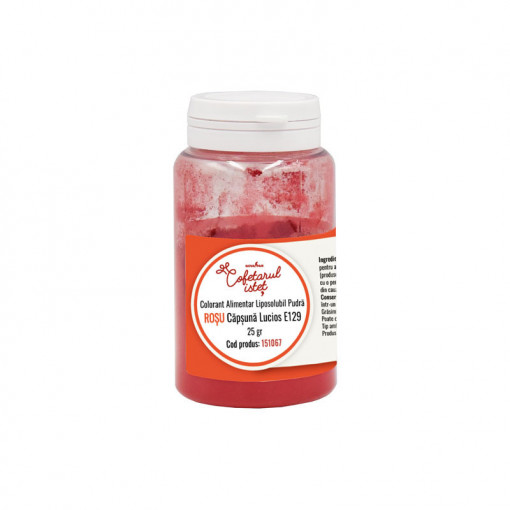 Оцветители за храни Оцветител за храни на прах Red Capsuna Red Capsuna Lucios E129, 25 gr