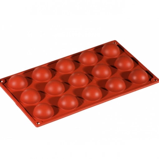 Полусферична силиконова форма Ø4xh2cm, 15 кухини