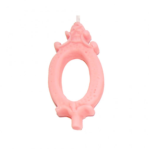 Свещ за торта H 8,5 cm, фигура 0, розова