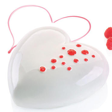 Силиконова форма за торта Inima 3D Ti Amo + резец, 17 x 16,4 x H 6,3 cm