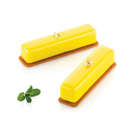 Силиконова форма Eclair Stripes 13 x 2,8 x H 2,8 cm, 8 кухини, 95 ml
