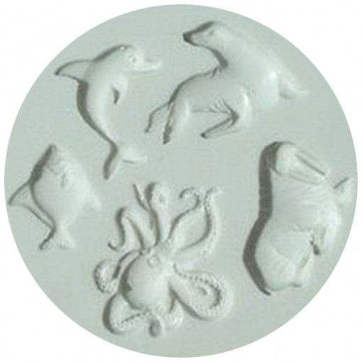 Силиконов калъп Морски обитатели, Ø 2 - 3 cm, 5 броя