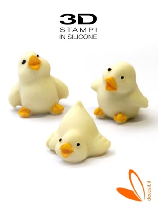 3D силиконова отливка, 3,6 x 3,3 x H 3,7 cm, 3 предмета