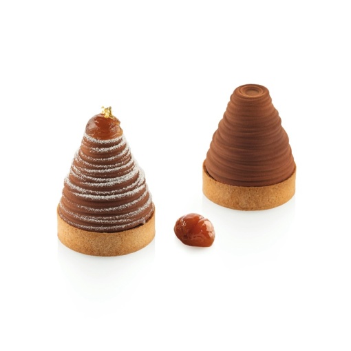Albia Tarte Set Ø 7 m, 6 Microperforated Copper + Silicon Tin 6 cavities Ø 6.5 x H 6.1 cm 106 ml