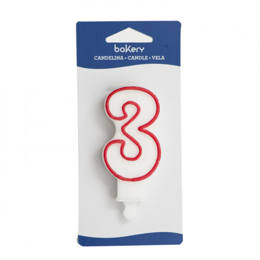 Cake Candle with Plastic Holder, Figure 3, H 9 cm