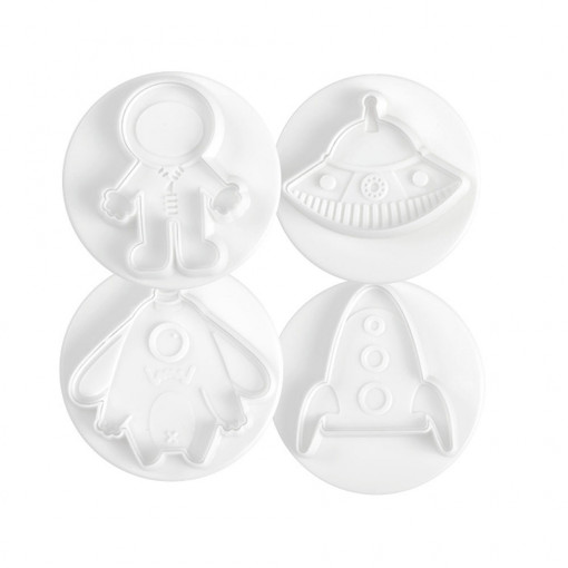 Cosmic Space - Plastic Cutters with Extractor Ø 6 cm, Set 4 pcs