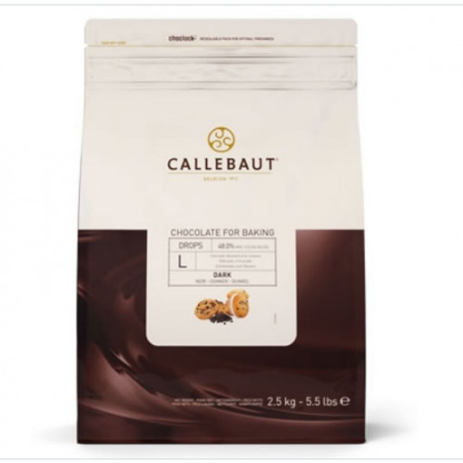 Étcsokoládé hőálló csokoládécseppek L 48% , Barry Callebaut, 2,5 Kg