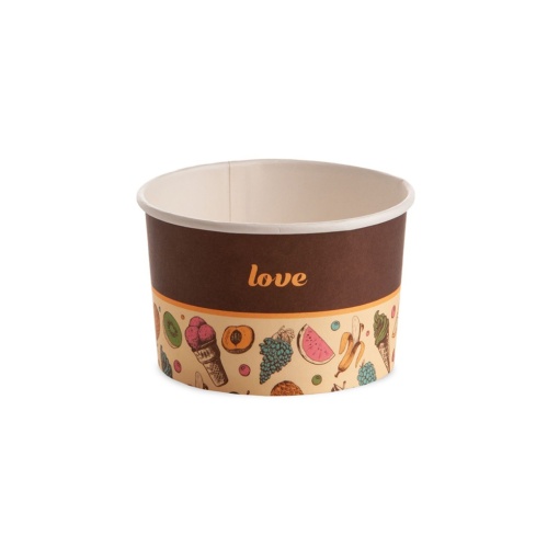 Groovy Cardboard Ice Cream Cup, Ø 10.3 x H 6.4 cm, 370 ml, Set 54 pcs